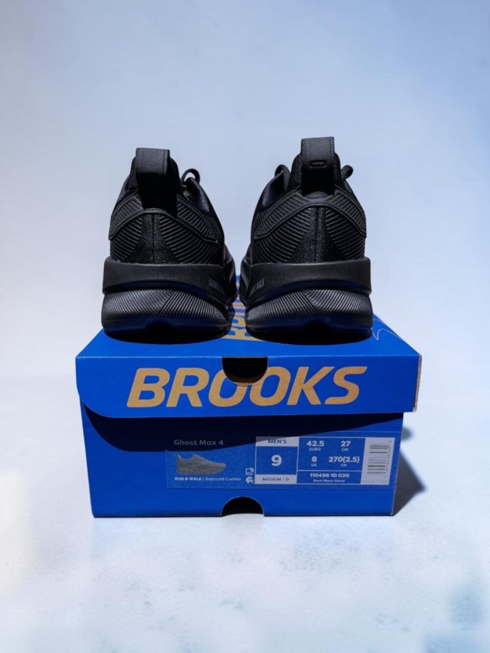 NEW Brooks Ghost Max 4 Men's Black Running Sneakers Width D - Various Sizes - Picture 5 of 7